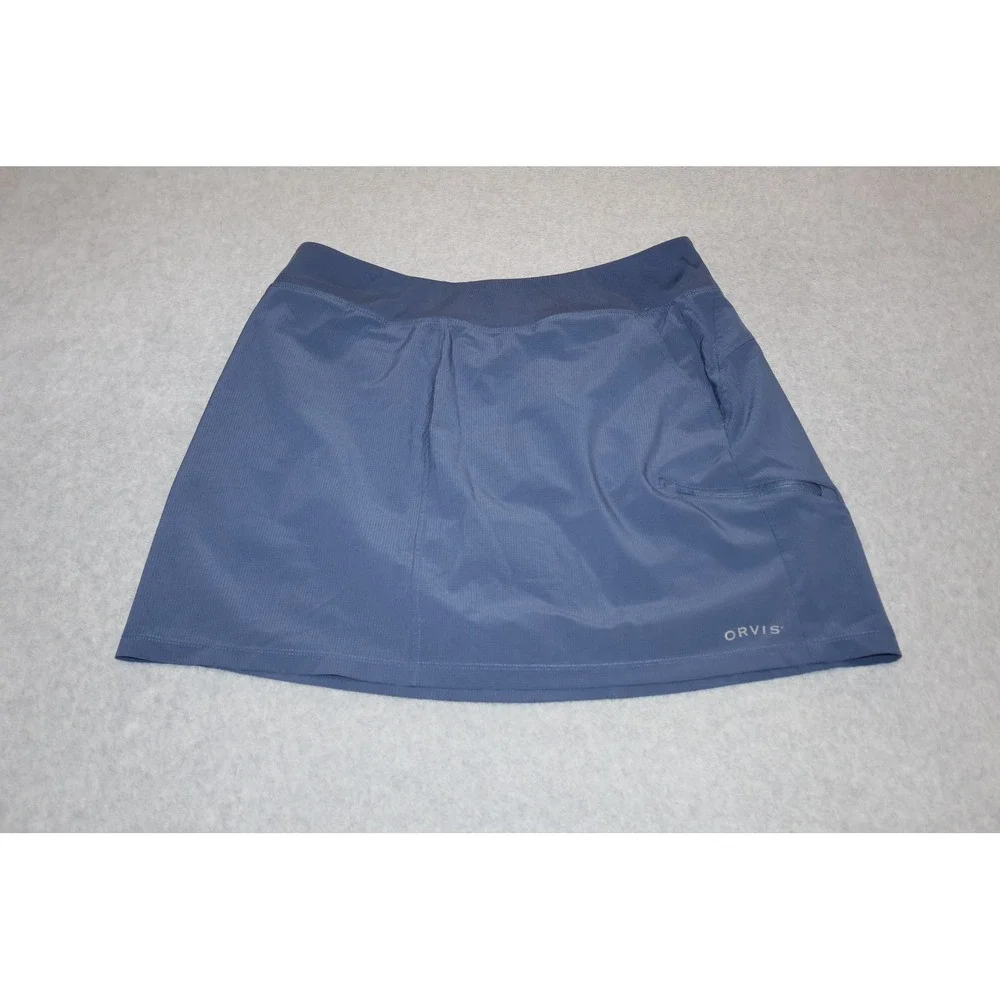 Orvis Lined Skort Skirt Shorts Women Large Blue Active Outdoor Hiking Athletic